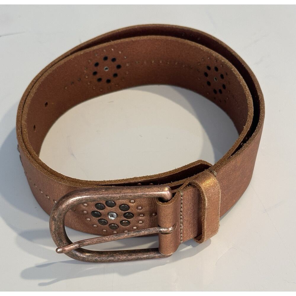 CACHE Belt Women’s Size Large Leather Studded Gem Western Country designer chic